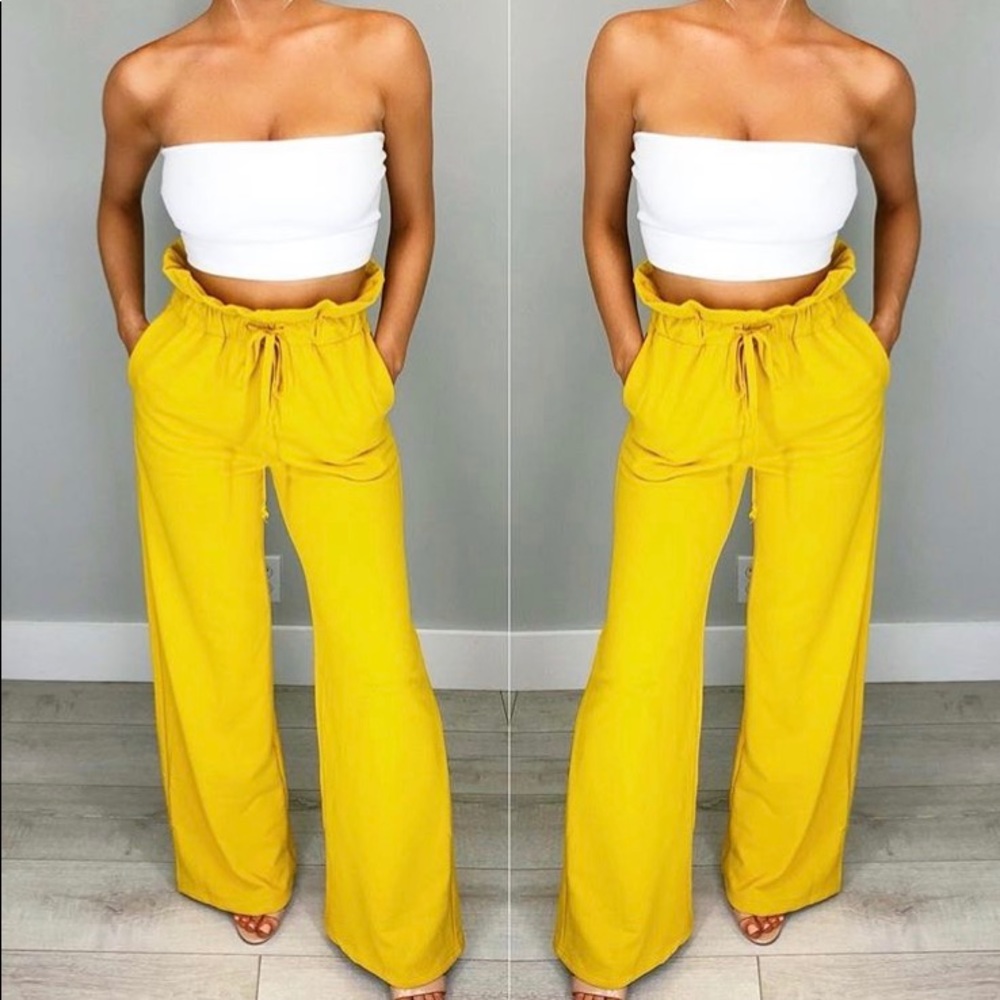 Yellow high waist pants
